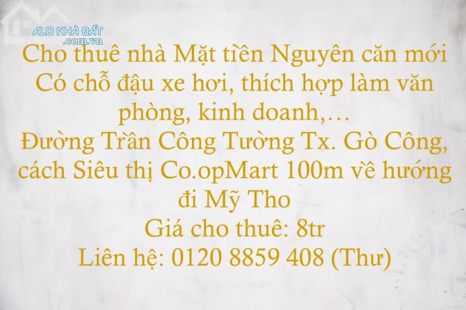 Cho Thuê Nhà Mặt Tiền Đường Lớn Nguyên Căn Thích hợp làm văn phòng, kinh doanh, ở …..