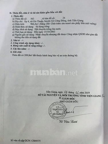 Cần bán gấp 1.000 m vuông đất thổ cư xác trung tâm hành chính xã